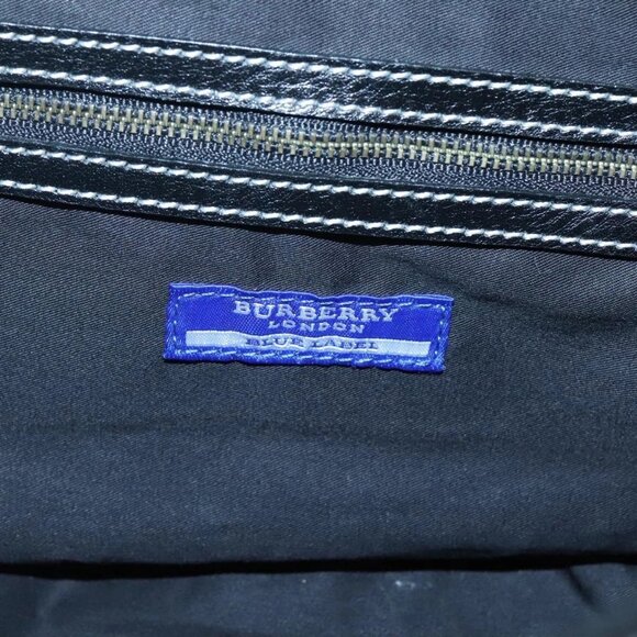 BURBERRY Nova Check Blue Label Hand Bag Wool Black - Picture 11 of 15
